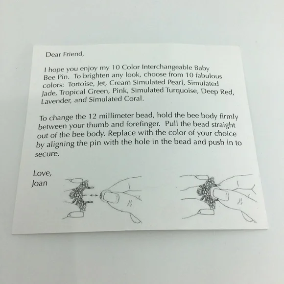 Joan Rivers Baby Bee Brooch Interchangeable Body Beads NEW in Box Multicolored - Picture 4 of 16